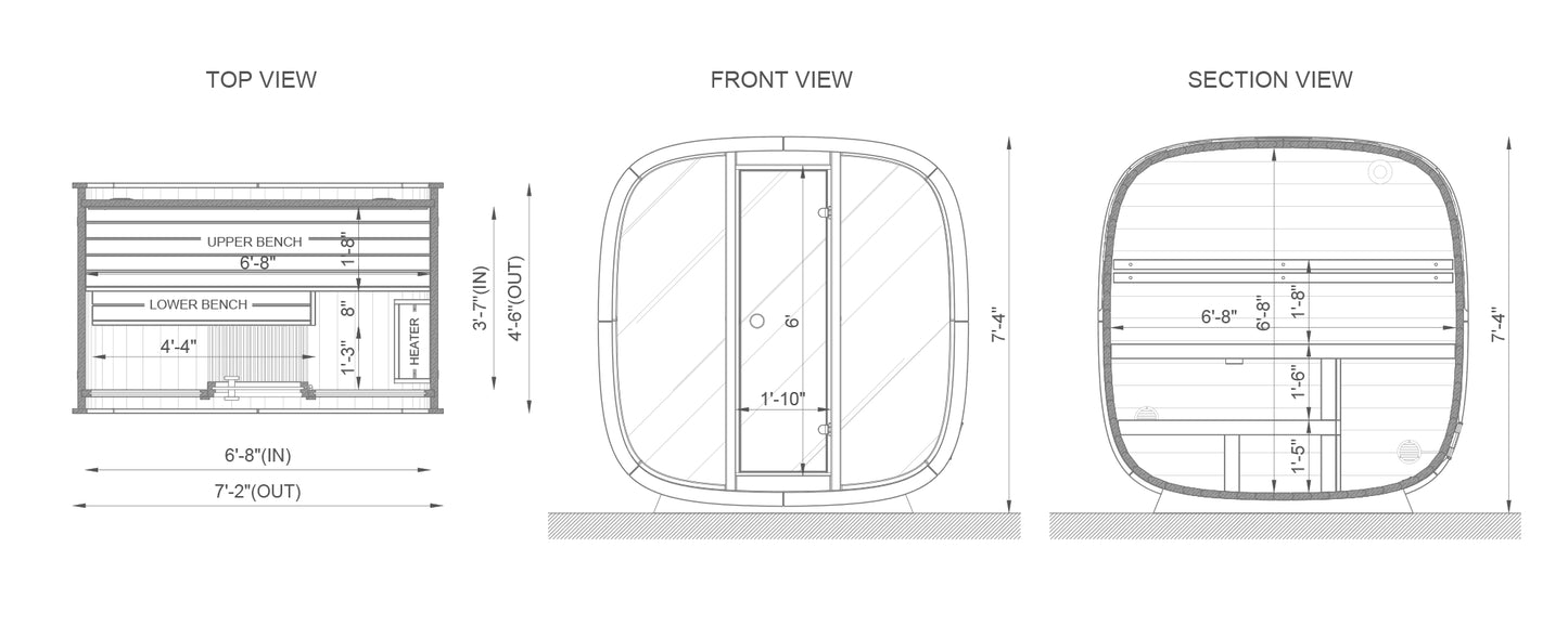 EMBERLINE CORE - 2 Person Outdoor Cube Sauna