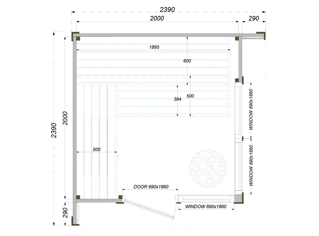 EMBERLINE ASPEN - 4-5 person outdoor Sauna Series