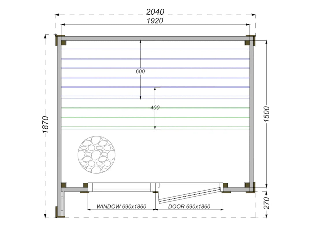 Emberline ELM – 3 Person Outdoor Sauna