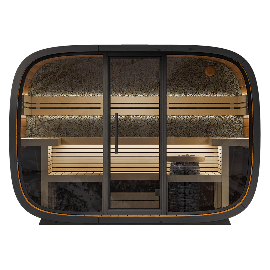 EMBERLINE SOLACE –  6 person Round Cube Outdoor Sauna