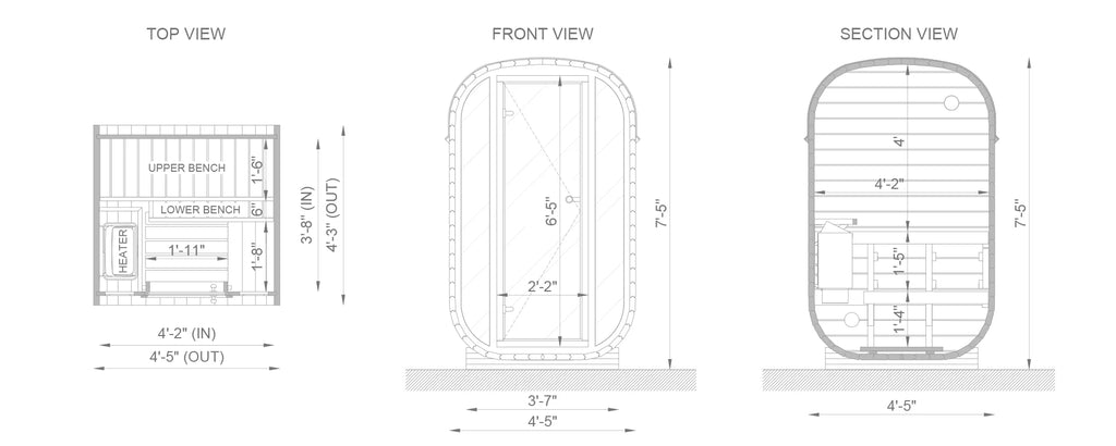 Emberline Velora Outdoor Sauna 1–2 Person