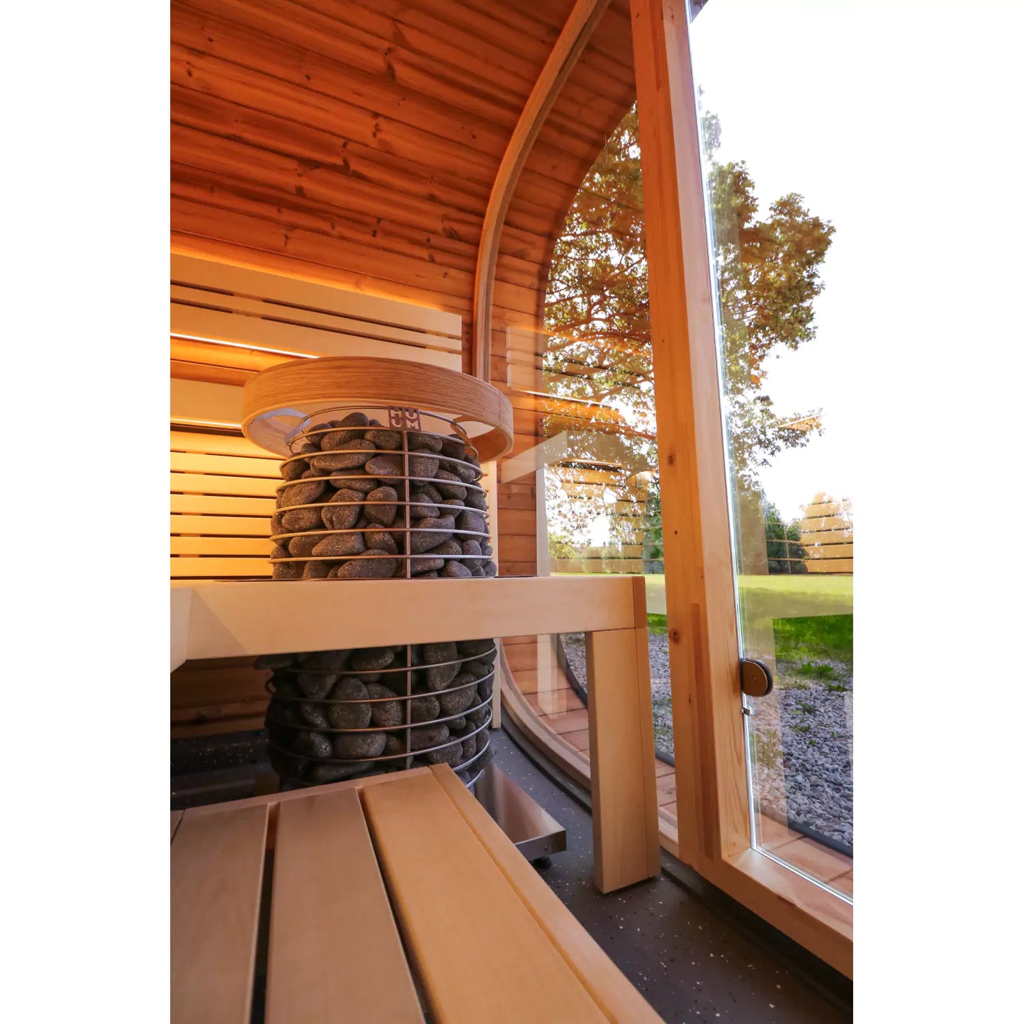 EMBERLINE SOLACE –  6 person Round Cube Outdoor Sauna