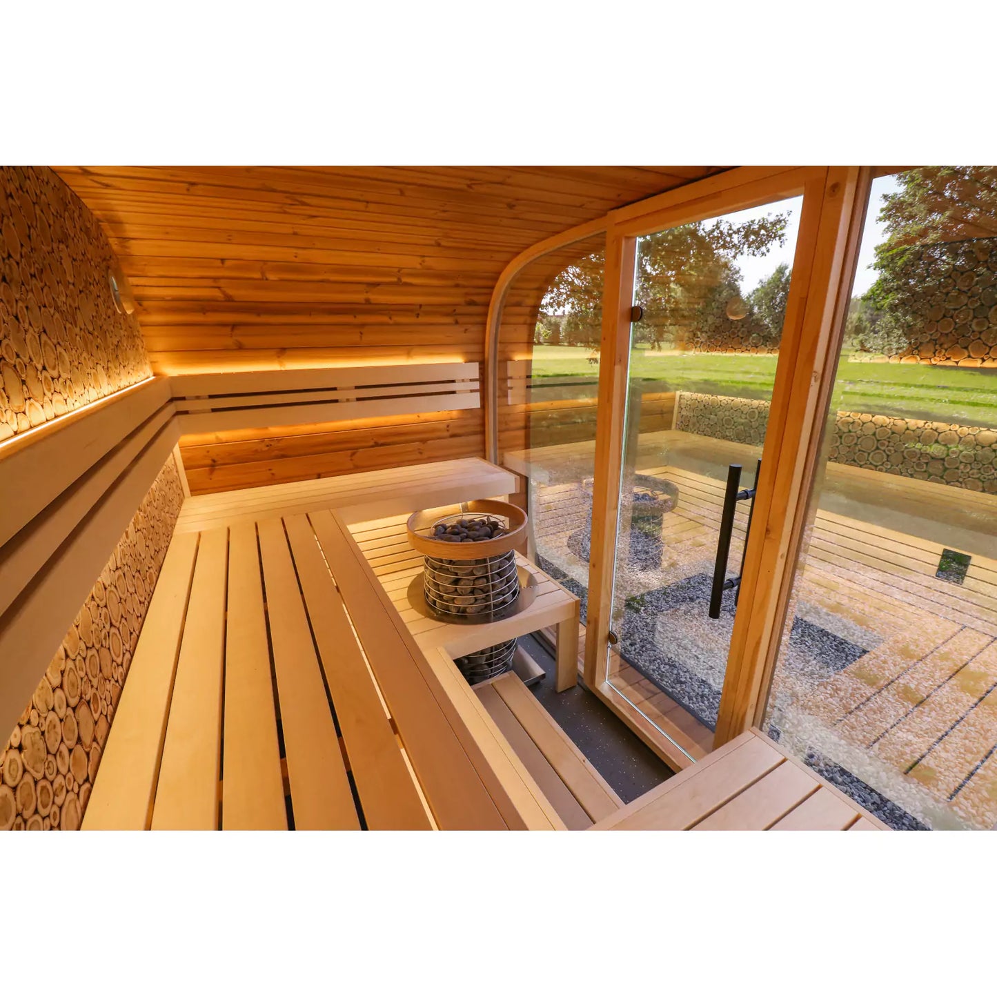 EMBERLINE SOLACE –  6 person Round Cube Outdoor Sauna