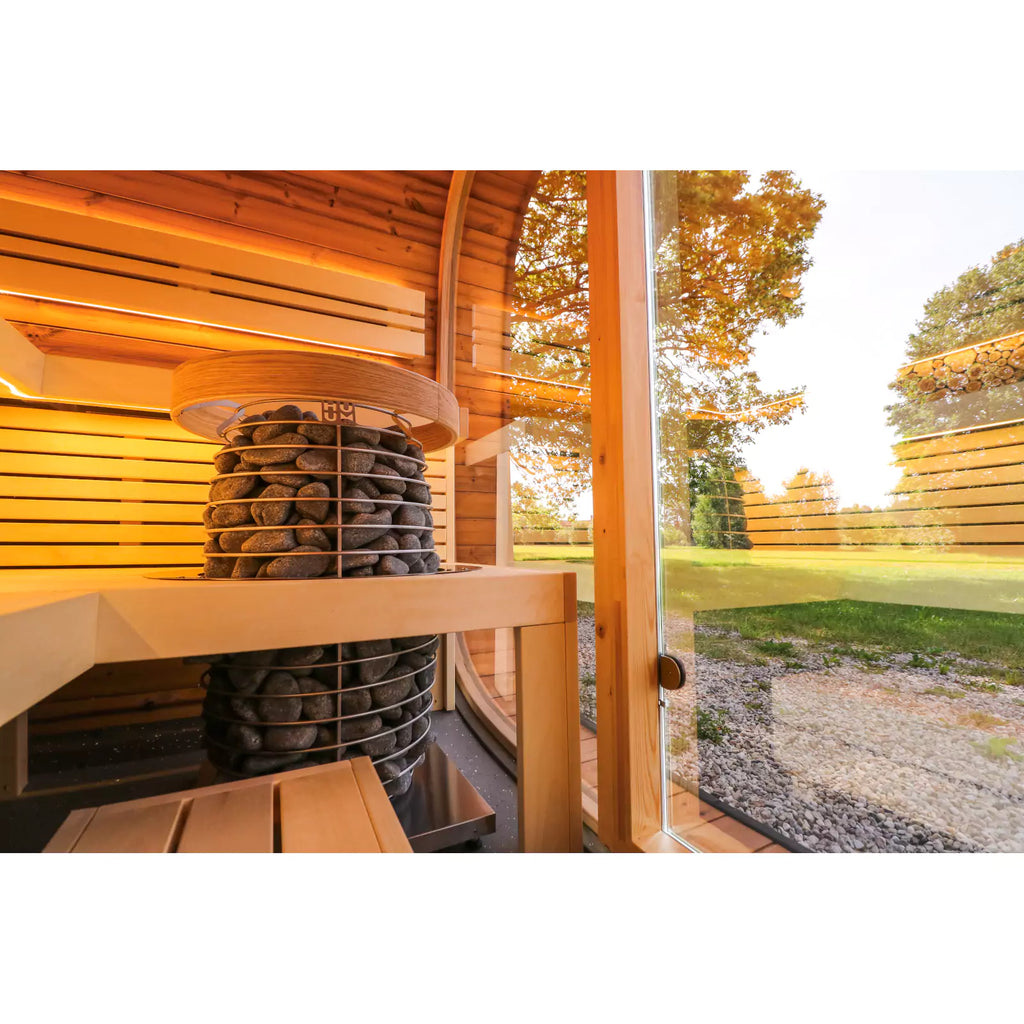 EMBERLINE SOLACE –  6 person Round Cube Outdoor Sauna