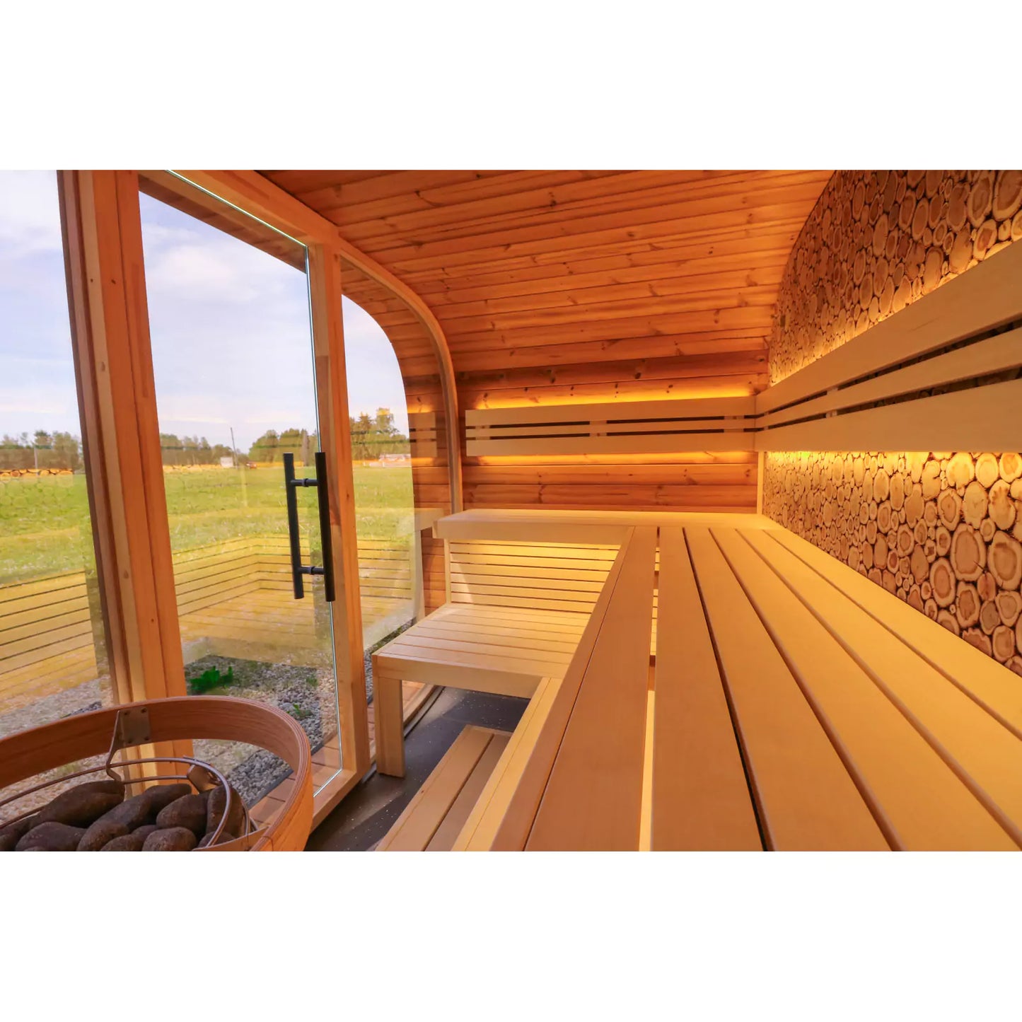 EMBERLINE SOLACE –  6 person Round Cube Outdoor Sauna