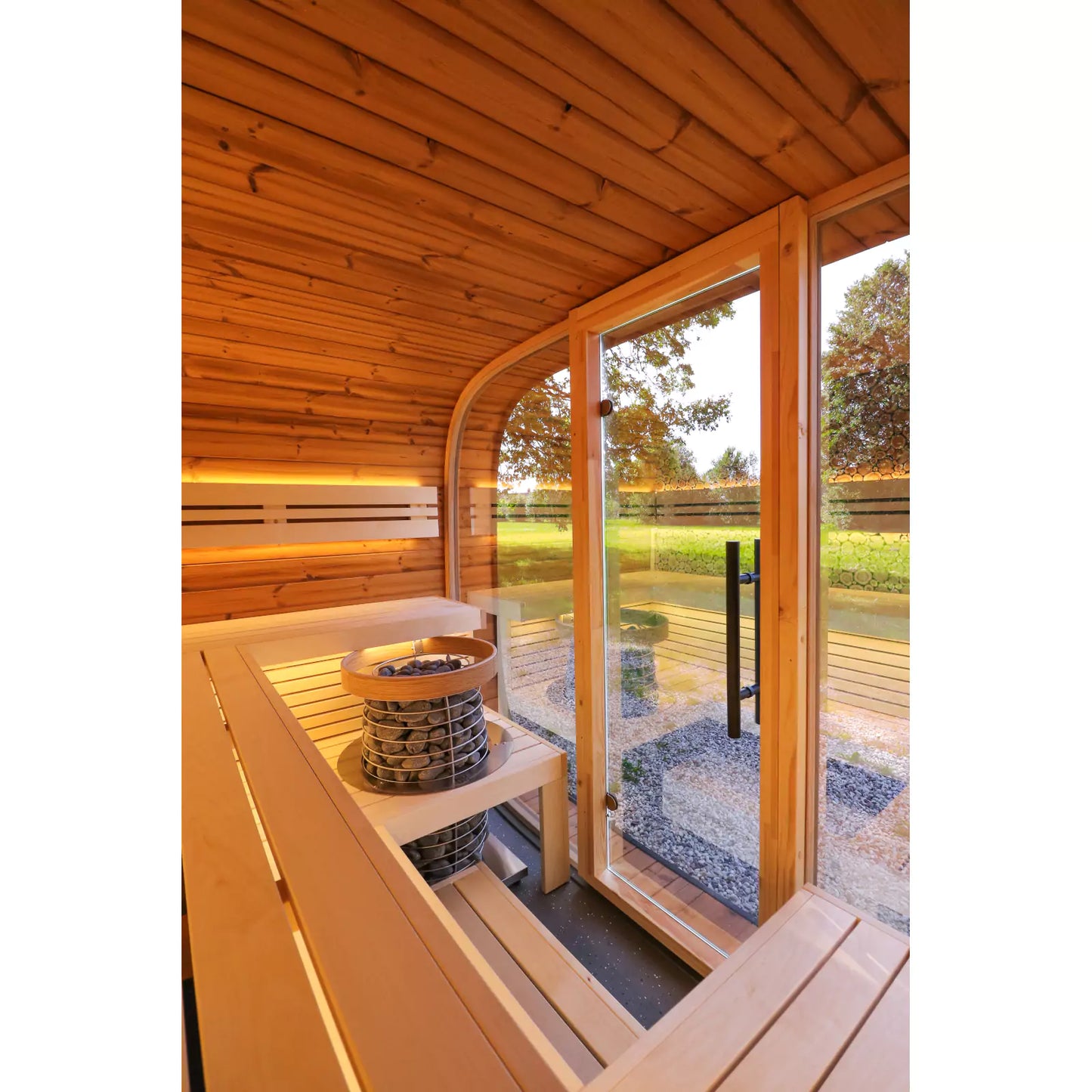 EMBERLINE SOLACE –  6 person Round Cube Outdoor Sauna